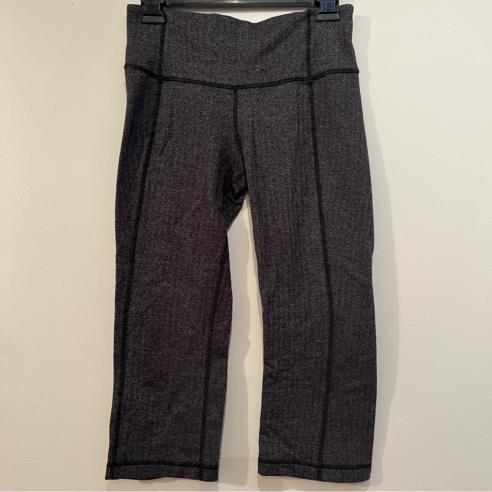 Lululemon Herringbone Crop Knit Leggings - Gray, Sz 8